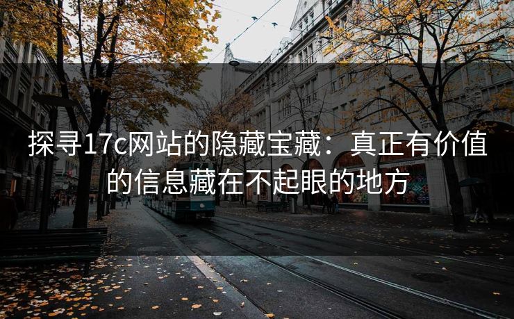 探寻17c网站的隐藏宝藏：真正有价值的信息藏在不起眼的地方