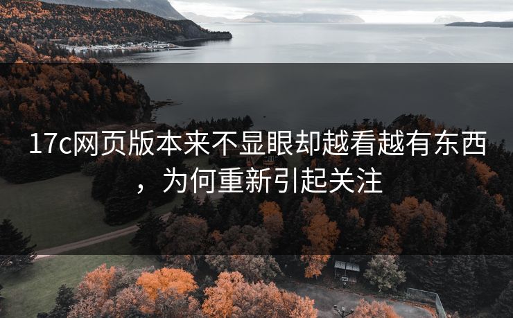 17c网页版本来不显眼却越看越有东西，为何重新引起关注