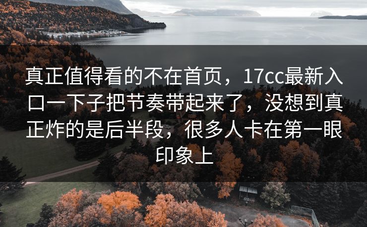 真正值得看的不在首页，17cc最新入口一下子把节奏带起来了，没想到真正炸的是后半段，很多人卡在第一眼印象上